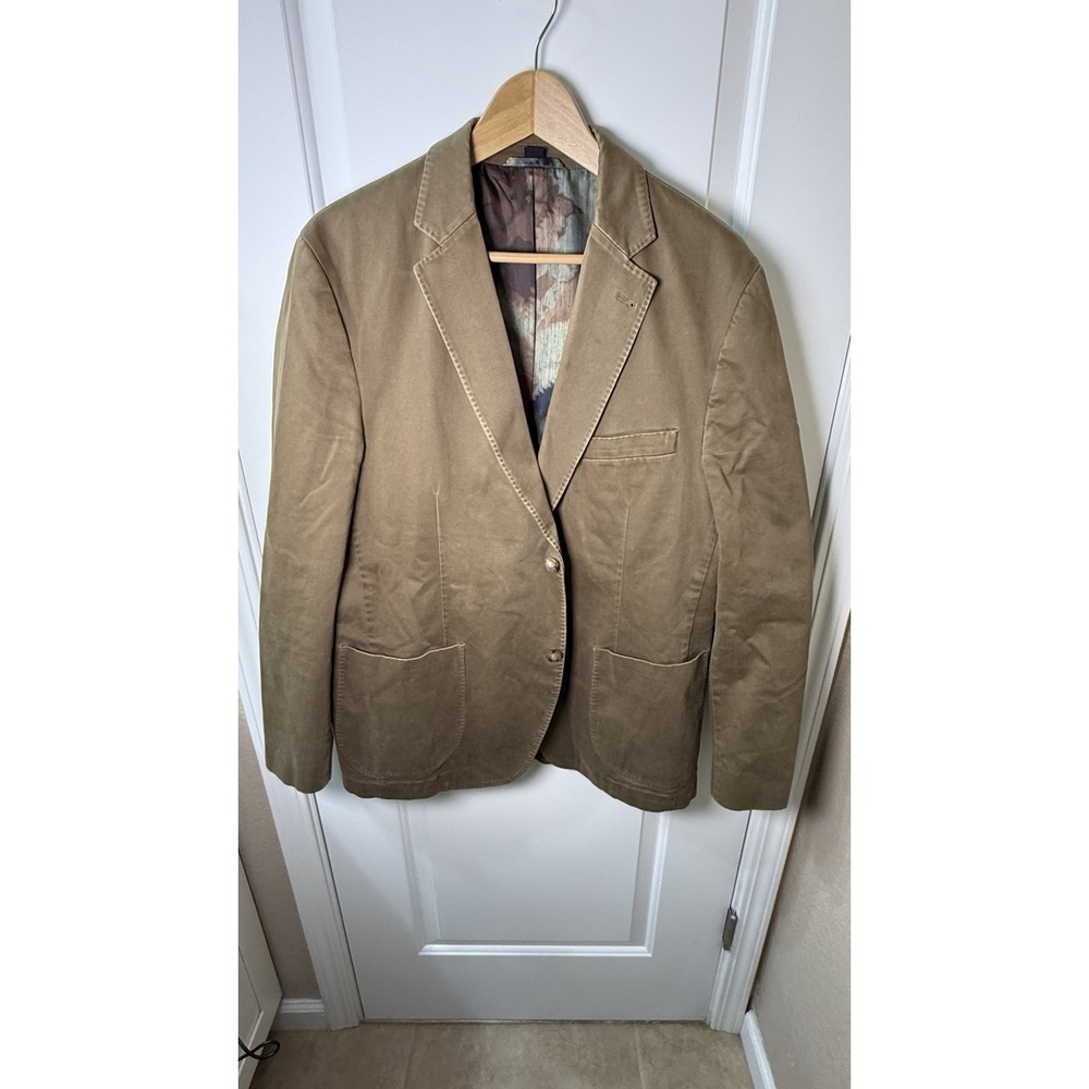 Kroon Mens 42R Brown Cotton Sport Coat Blazer Stretch Casual Jacket